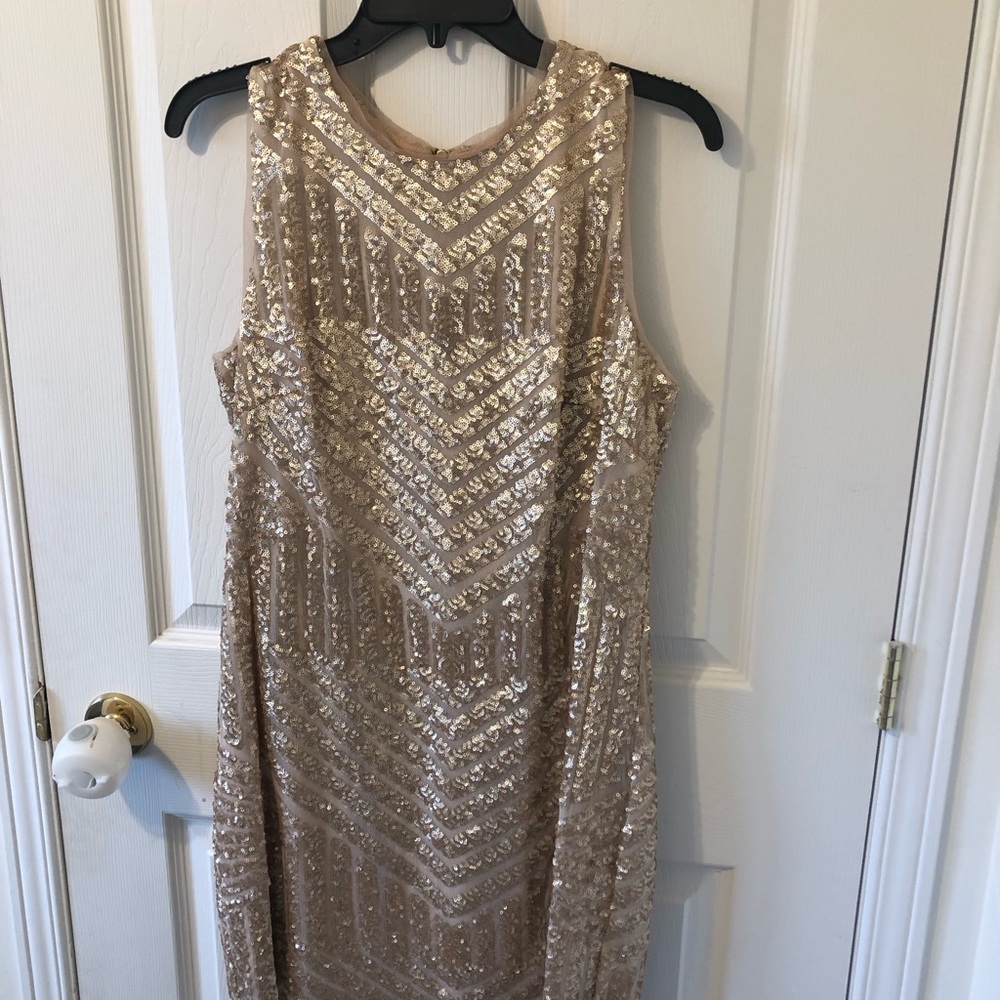 Xscape party dress gold sequin size 12